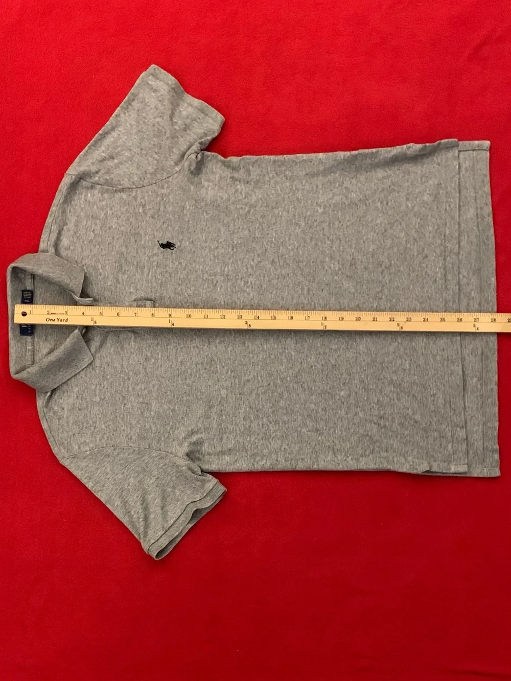 RL POLO SS All Cotton 2 Button Grey Polo